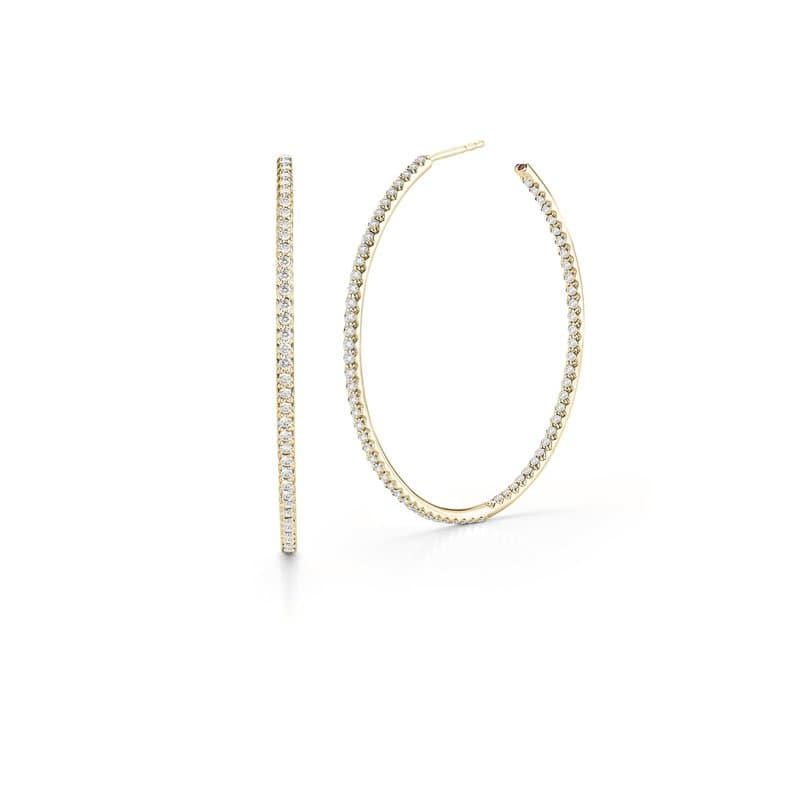 Roberto Coin Diamond White Gold Hoop Earrings