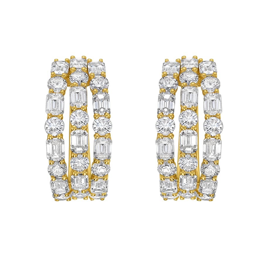 Ruchi Diamond in 18K Polished Yellow Gold Hoop Earrings