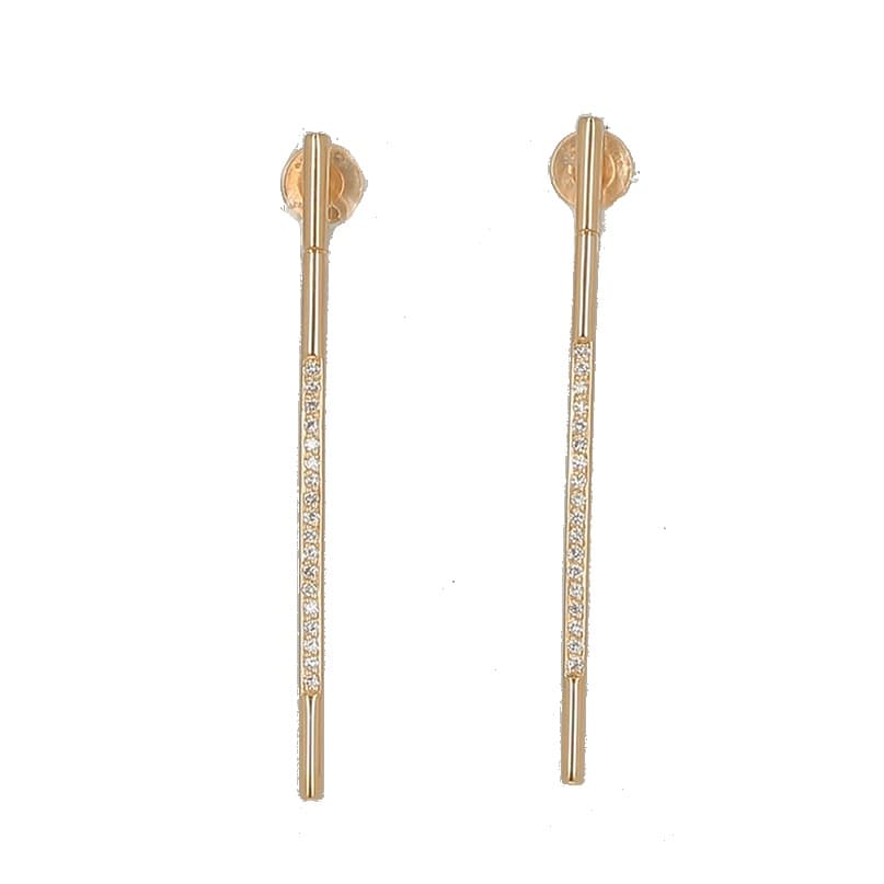 Pesavento Elegance Diamond in 18K Polished Yellow Vermeil Drop Earrings