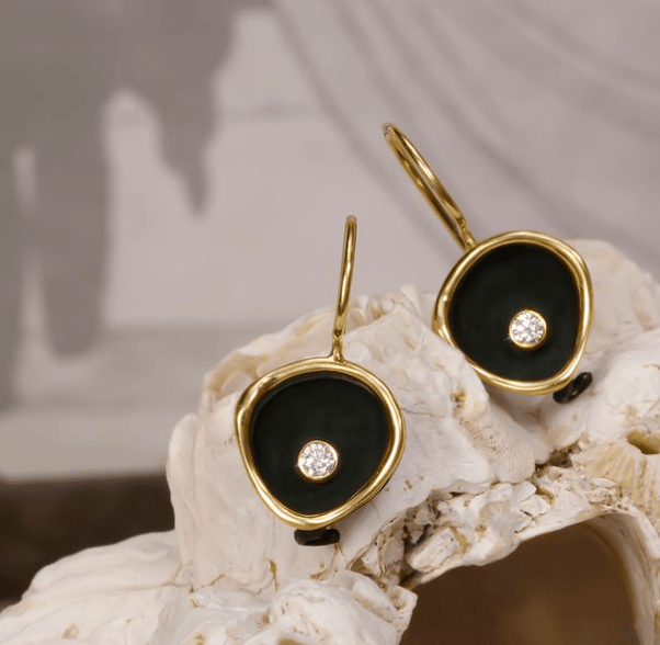 Sarah Graham Diamond in 18K Polished Yellow Gold Wire Hook Earrings
