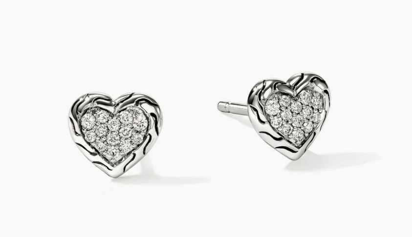 John Hardy Diamond Polished Silver Sterling Silver Post Earrings