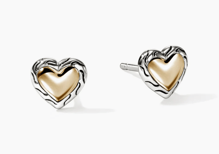 John Hardy Polished Two-Tone Sterling Silver Post Earrings