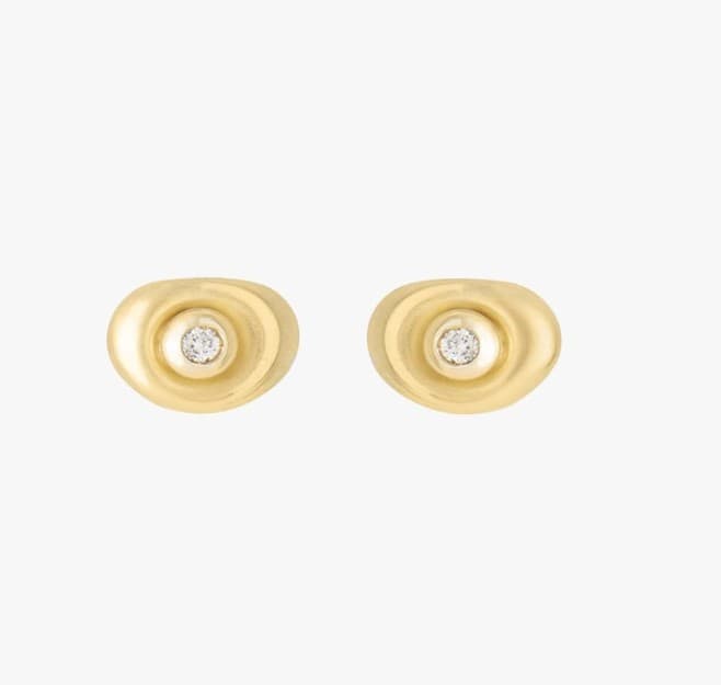 MISANI Diamond in 18K Yellow Gold Post Earrings