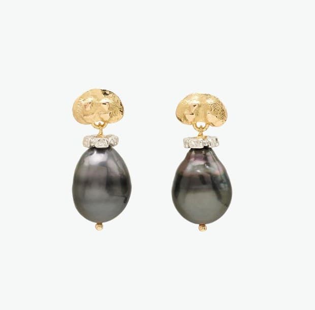 MISANI Tahitian Pearl in 18K Yellow Gold Drop Earrings