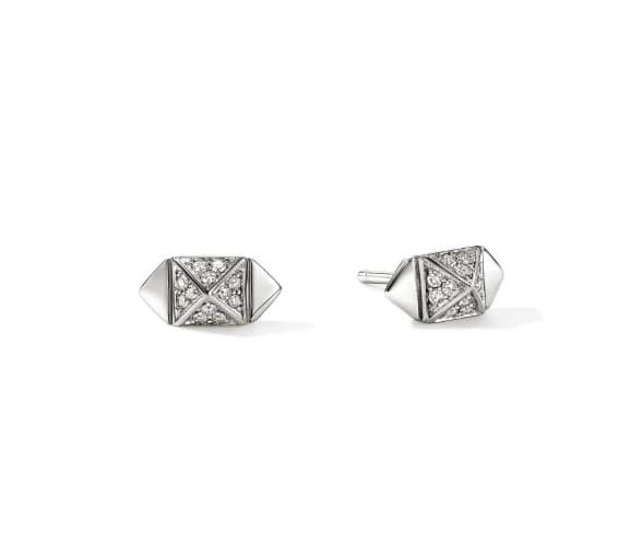 John Hardy Diamond Polished Silver Sterling Silver Post Earrings
