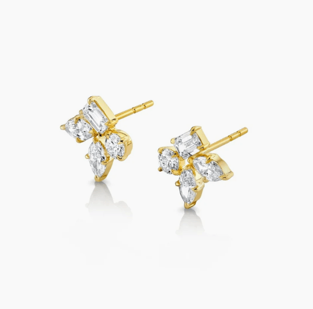 Michael M Diamond in 18K Polished White Gold Post Earrings
