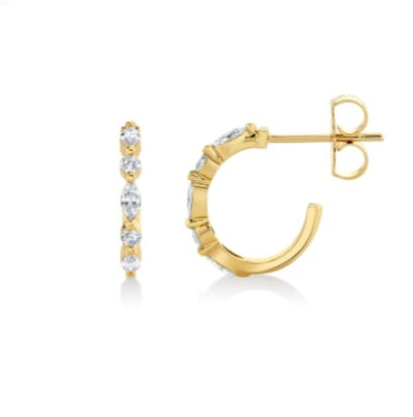 Michael M Diamond in 18K Polished White Gold Hoop Earrings