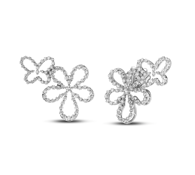 Roberto Coin Diamond in 18K Polished White Gold Post Earrings