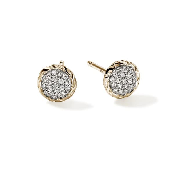 John Hardy Diamond in 14K Polished Yellow Gold Post Earrings