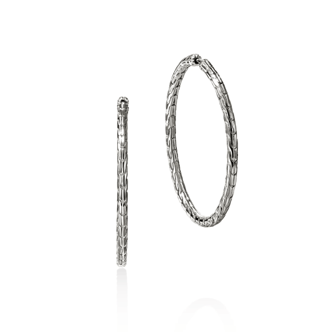 John Hardy Classic Chain Silver Sterling Silver Hoop Earrings