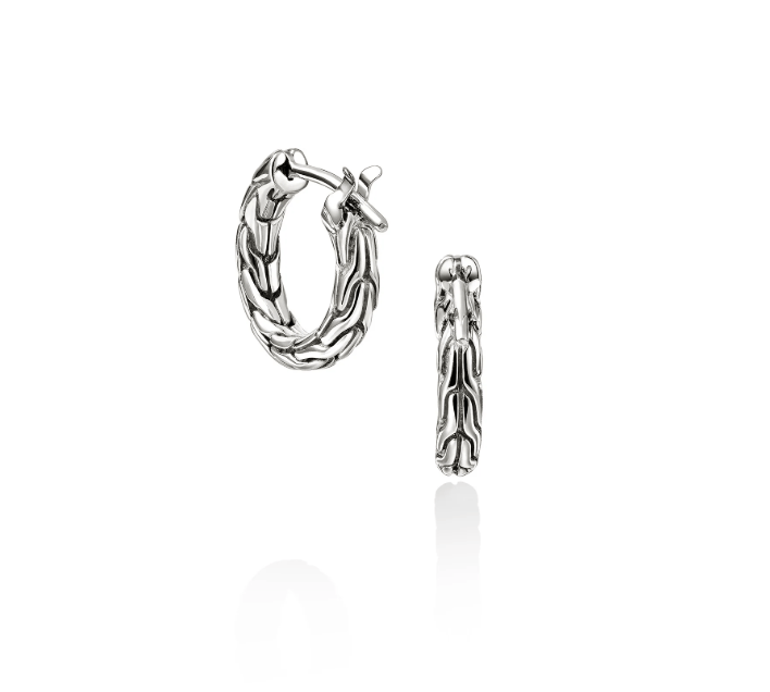 John Hardy Classic Chain Silver Sterling Silver Hoop Earrings