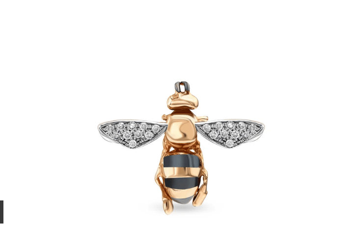 Bee Goddess Diamond in 14K Polished Rose Gold Post Earrings