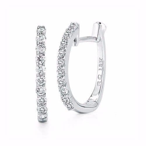 Roberto Coin Diamond White Gold Hoop Earrings