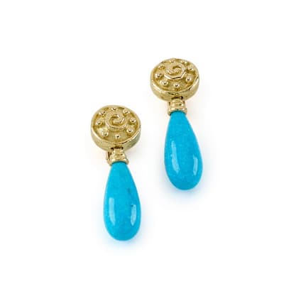 Katy Briscoe Turquoise in 18K Polished Yellow Gold Dangle Earrings
