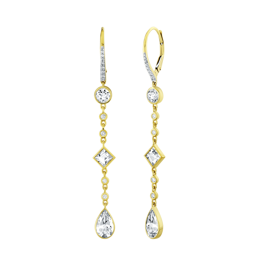 Sloane Street Topaz and Diamond in 18K Polished Yellow Gold Drop Earrings