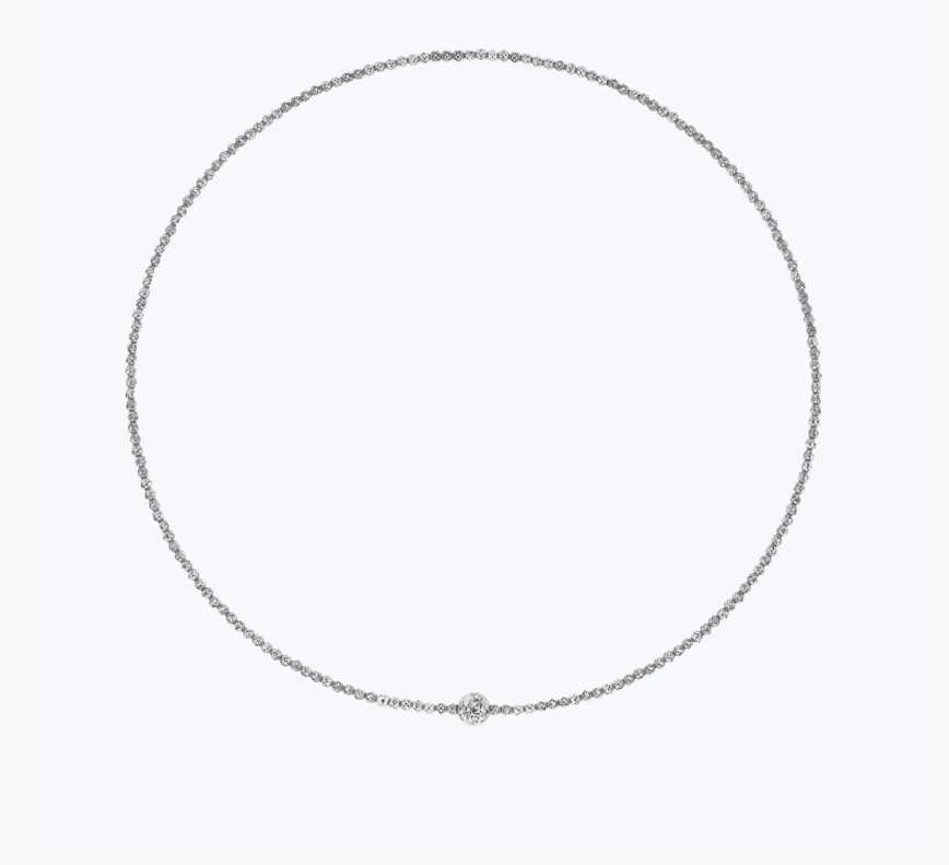 Platinum Born 850PTK Diamond Cut Silver Platinum Choker Necklace