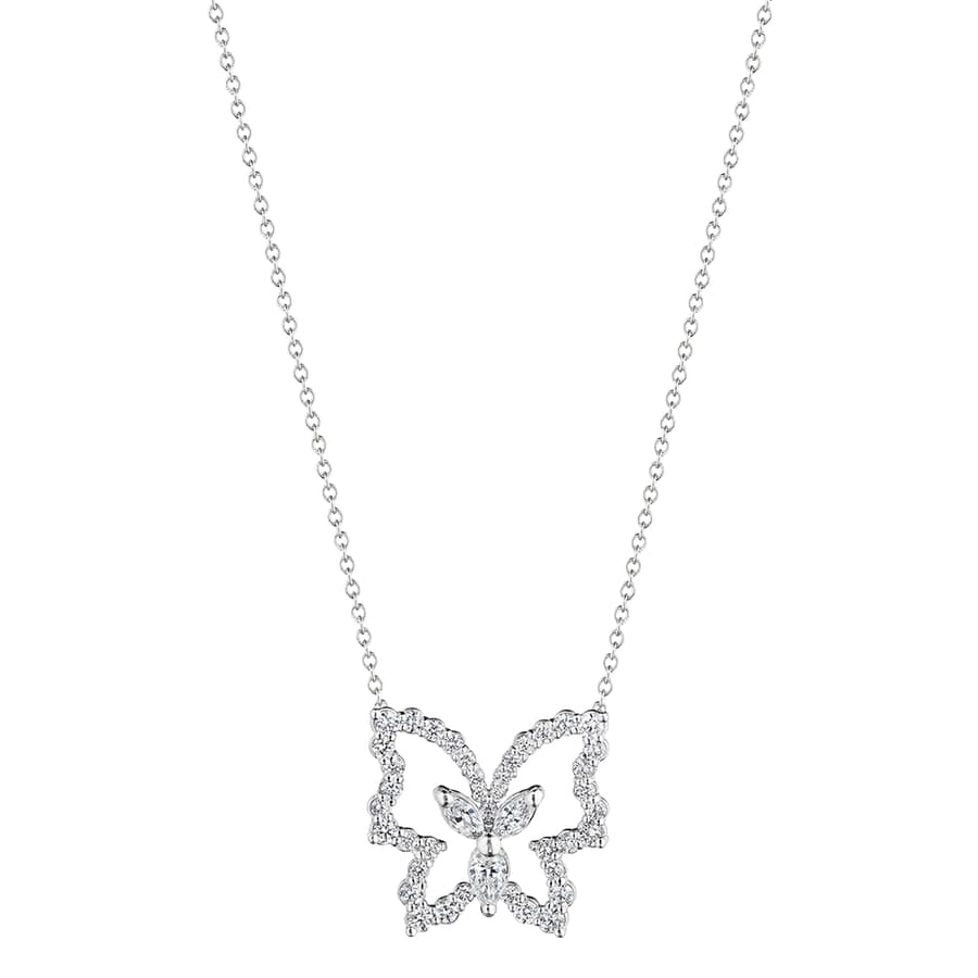 Verragio Diamond 18K Polished White Gold Pendant Necklace
