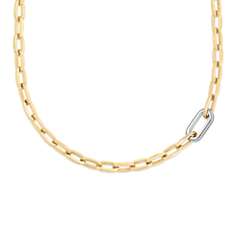 Roberto Coin Diamond 18K Polished Yellow Gold Chain Necklace