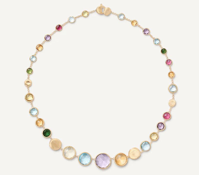 Marco Bicego Jaipur Assorted Gemstones 18K Yellow Gold Chain Necklace