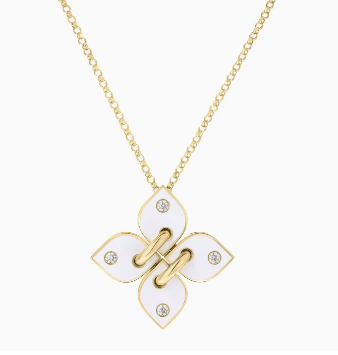 Roberto Coin Venetian Princess Diamond 18K Polished Yellow Gold Pendant Necklace