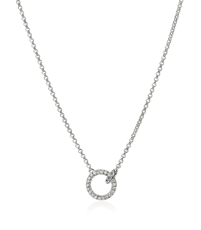 John Hardy Diamond Silver Sterling Silver Chain Necklace