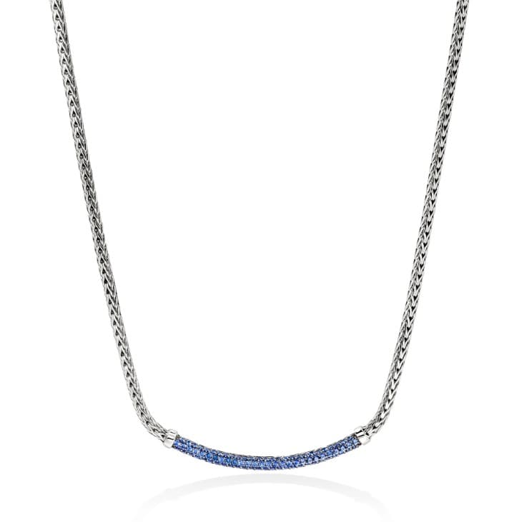 John Hardy Sapphire 14K Polished Silver Sterling Silver Chain Necklace