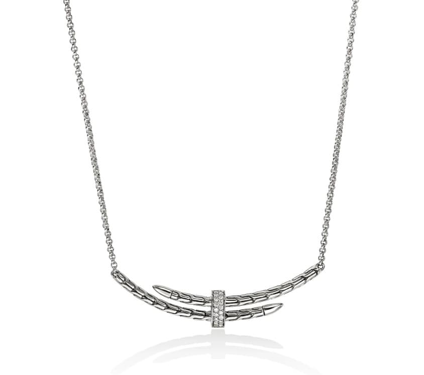 John Hardy Diamond Polished Silver Sterling Silver Chain Necklace
