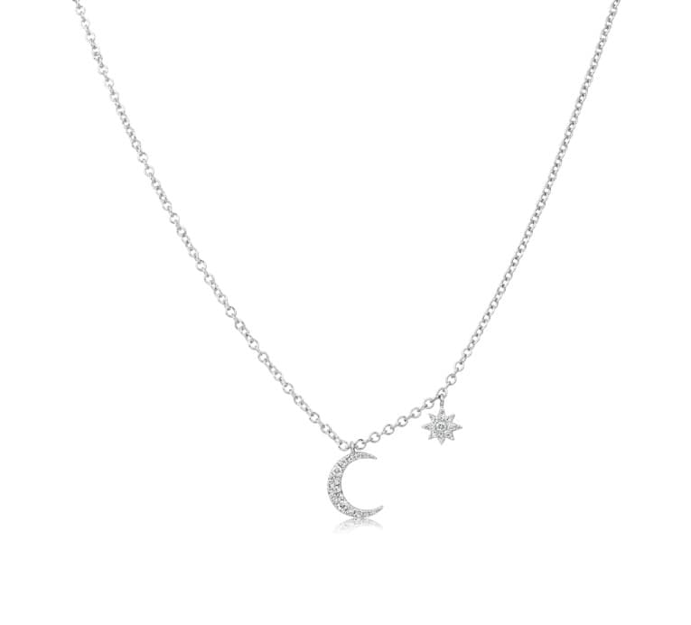 MEIRA T Diamond 14K Polished White Gold Pendant Necklace