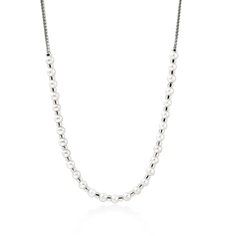 John Hardy Freshwater Pearl Sterling Silver Chain Necklace