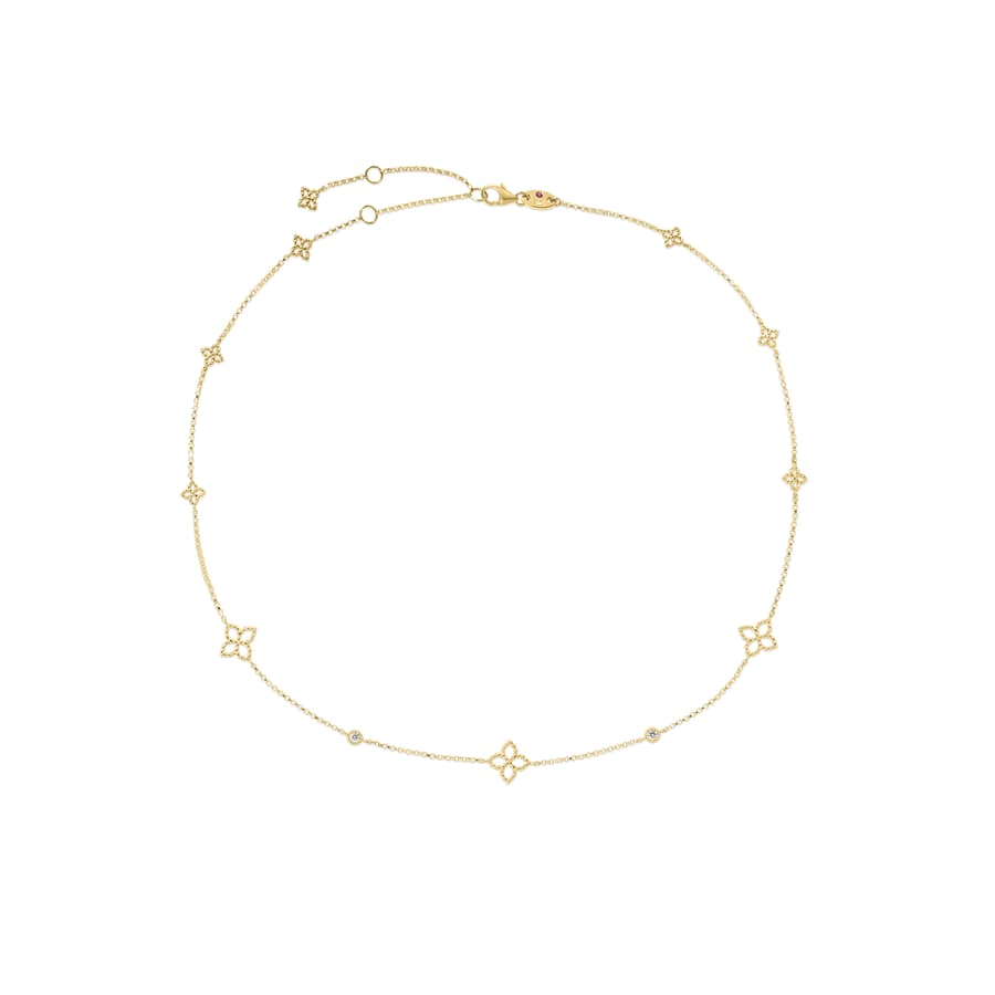 Roberto Coin Diamond 18K Polished Yellow Gold Station Necklace