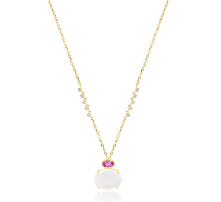 MEIRA T Moonstone 14K Polished Yellow Gold Pendant Necklace