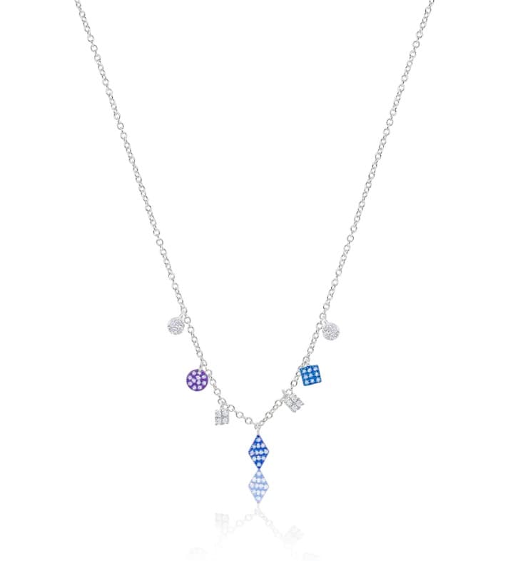 MEIRA T Diamond 14K Polished White Gold Pendant Necklace