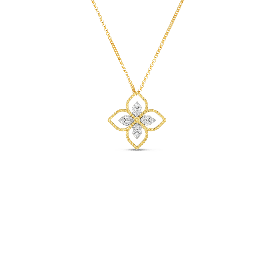 Roberto Coin Princess Flower Diamond Pendant Necklace