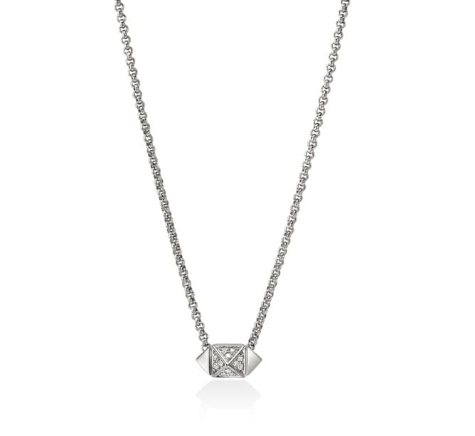 John Hardy Diamond Polished Silver Sterling Silver Chain Necklace