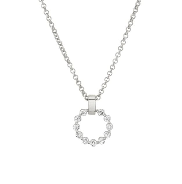 Michael M Diamond 18K Polished White Gold Pendant Necklace
