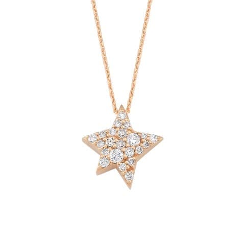 Bee Goddess Diamond 14K Polished Rose Gold Pendant Necklace