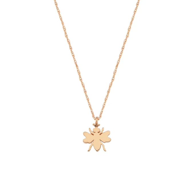 Bee Goddess Peridot 14K Polished Rose Gold Pendant Necklace