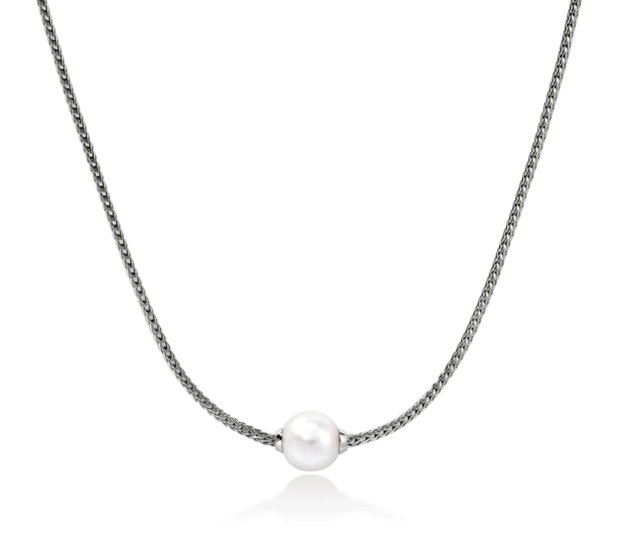John Hardy Freshwater Pearl Sterling Silver Chain Necklace