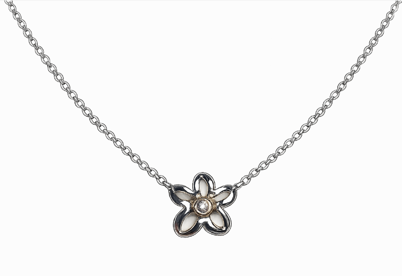 Suna Bros Diamond 900PTK Polished Silver Platinum Chain Necklace