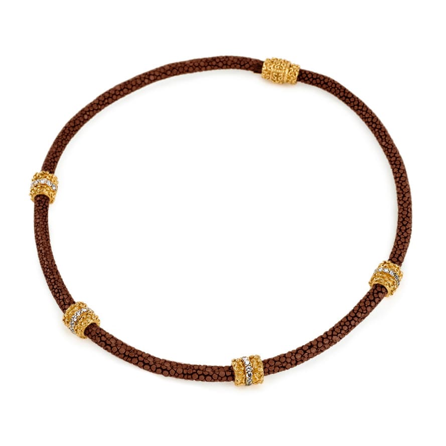 Katy Briscoe Diamond 18K Yellow Stingray Rope Necklace