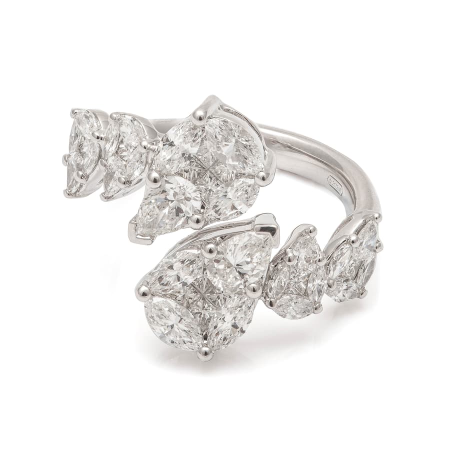 ZYDO ITALY Diamond 18K White Gold Band Ring