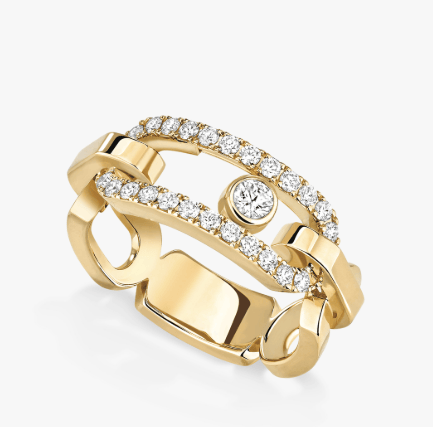 Messika Move Diamond 18K Yellow Gold Band Ring