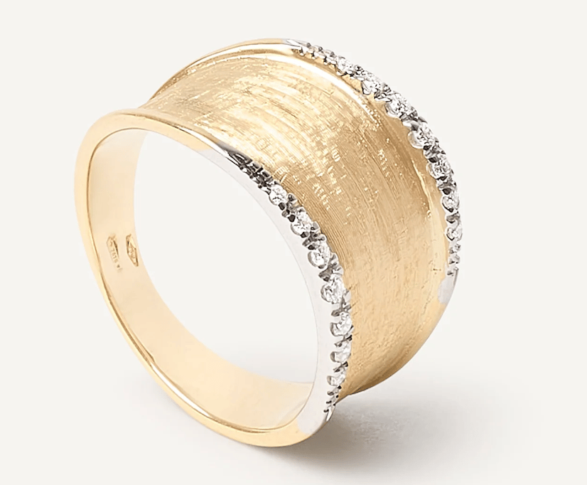 Marco Bicego Lunaria Diamond 18K Yellow Gold Band Ring