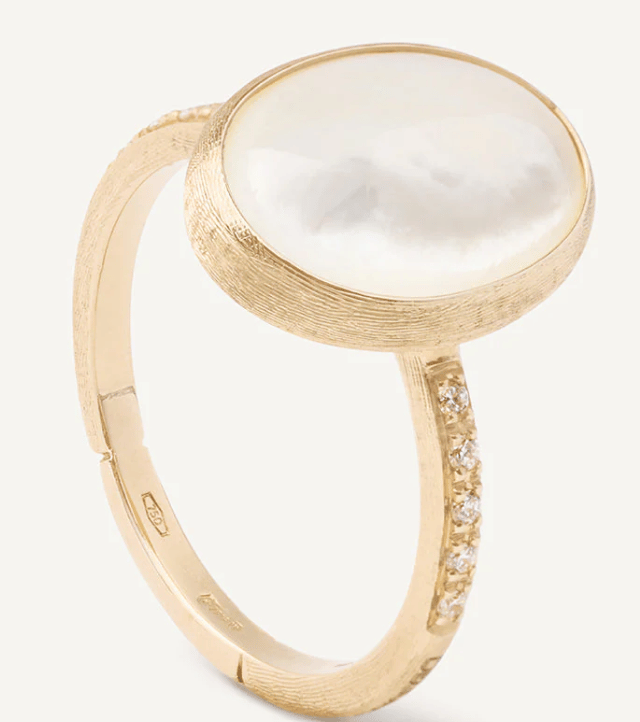 Marco Bicego Siviglia Diamond 18K Engraved Yellow Gold Band Ring