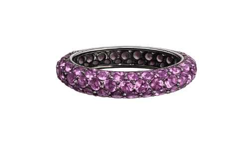 Piranesi Sapphire 18K Polished Pink Gold Band Ring
