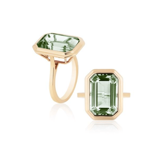 Goshwara Manhattan Prasiolite 18K Polished Yellow Gold Band Ring