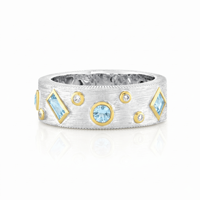 Sloane Street Topaz Silver Sterling Silver Band Ring