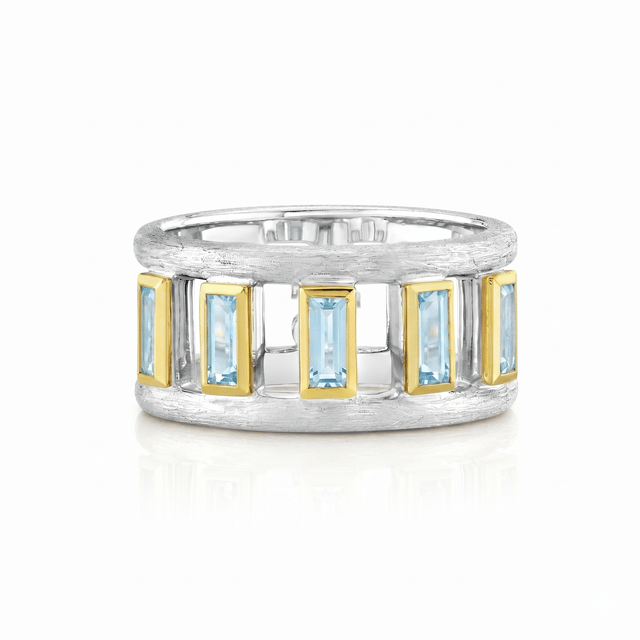 Sloane Street Topaz Silver Sterling Silver Band Ring