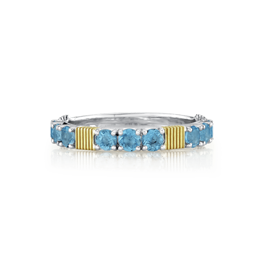 Sloane Street Swiss Blue Topaz Silver Sterling Silver Band Ring