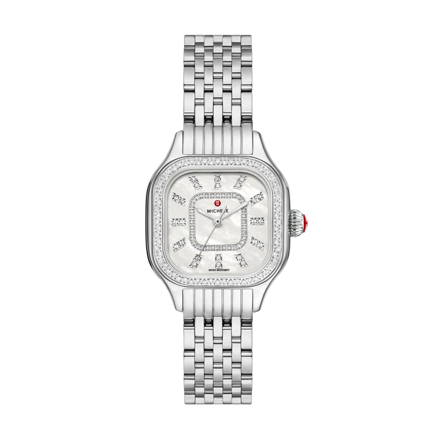 Michele Watches Diamond Stainless Steel Watch